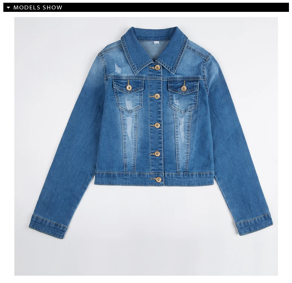 YUKE стиль джинсовая куртка для девочек девушка вышитые отверстия джинсовая куртка женские джинсовые Костюмы, пальто, От 10 до 14 лет I33869-8