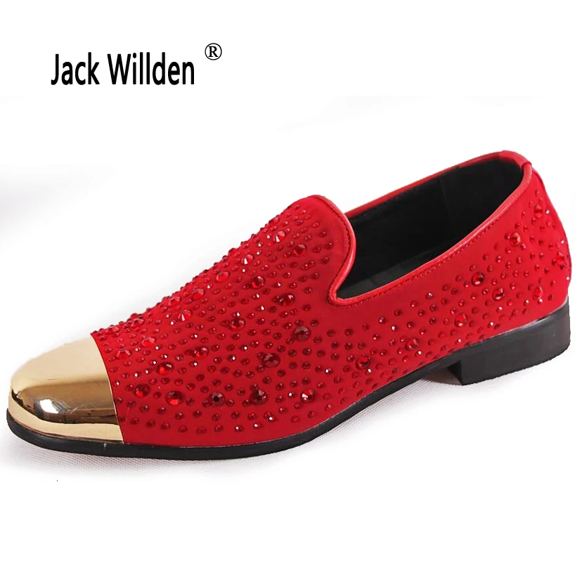 Jack Willden Rhinestone Rivets Handmade Men's Loafers Party Wedding