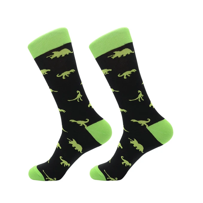 Лидер продаж, цветные мужские модные забавные носки из чесаного хлопка, повседневные носки для скейтборда с рисунком динозавра и сердца, новинка, свадебный подарок - Цвет: JS2903