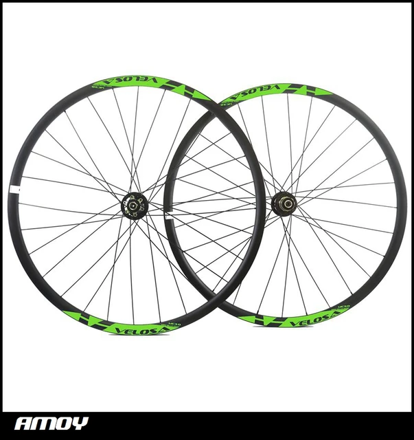 Best price at $405 Cheap 30mm wide Carbon Mountain Bike XC/Trail wheels Thru Axle Clincher Tubeless 29er Hookless MTB Wheelset