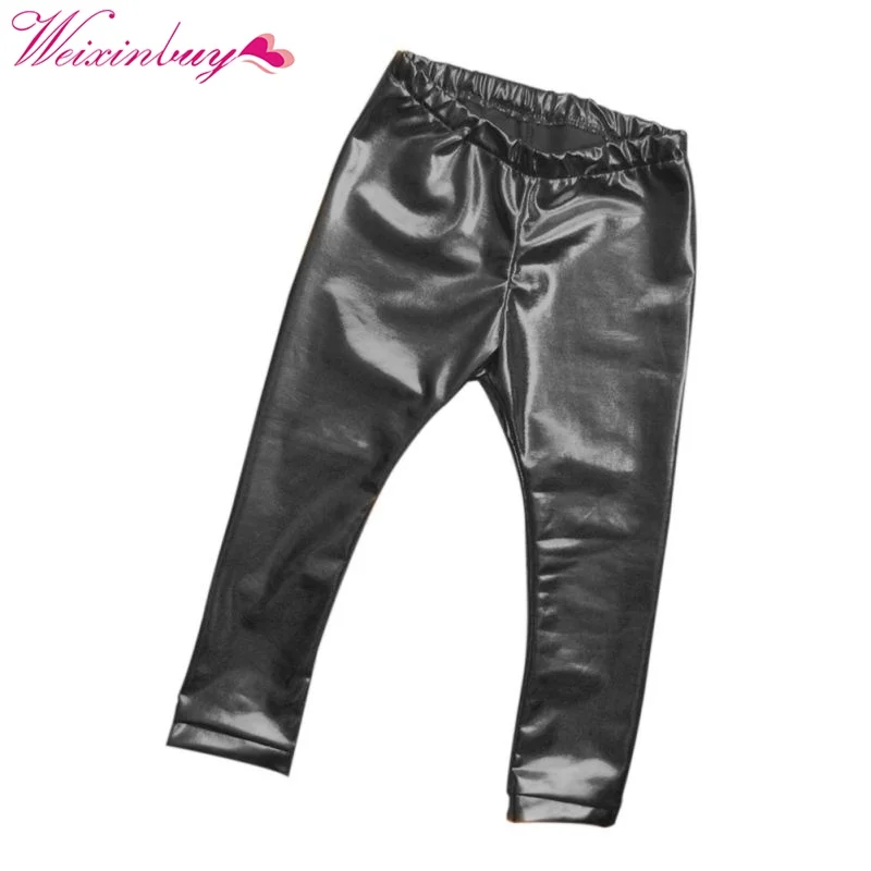 

Spring Skinny Gold Black Red Silver Kid Leather Pants Girl Legging Baby Girls Boys Pants