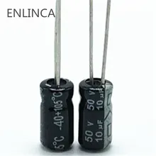 20 шт./лот R445 с алюминиевой крышкой, 50В 10 мкФ алюминиевый электролитический конденсатор с алюминиевой крышкой, Размер 4*7 мм 10 мкФ 20