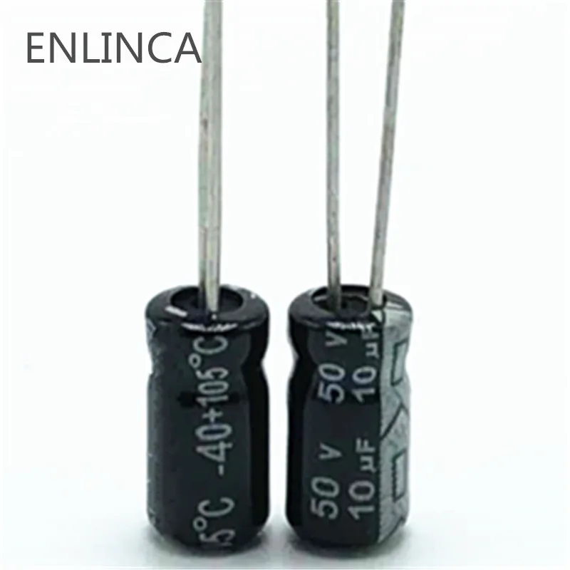 20PCS Radial Lead Cylindrical Aluminium Electrolytic Capacitor 25V 10uF 4*7mm