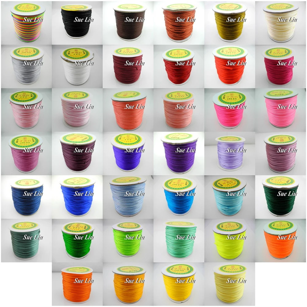 

2mm 38-Color Rattail Satin Cord Chinese Knot Beading Cord For Baby Silicone Teething Bead Necklace: Nylon 100yd Spool NCN6S