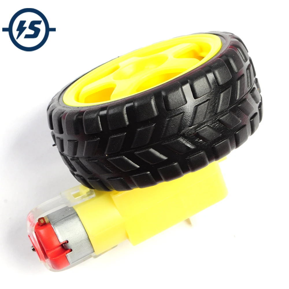

3V 6V Smart Car Robot Plastic Tire Wheel + DC Gear Motor For Intelligent Tracking Line Smart Car Kit TT Motor Electronic DIY Kit