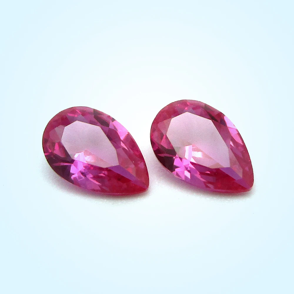 

Free Shipping #3 Red Gems 3x5mm to 10x14mm 3# Red Stones Pear Cut Synthetic Rubi Corundum Stone for Jewelry