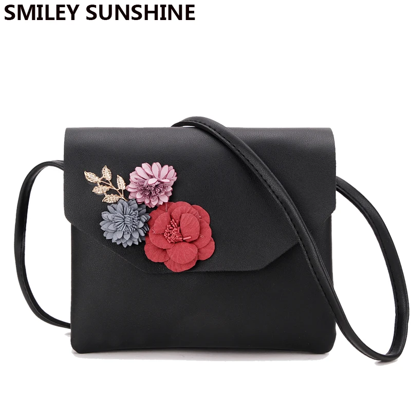 SMILEY SUNSHINE brand small women messenger bag fashion envelope female crossbody bag ladies flower clutch flap shoulder bag new