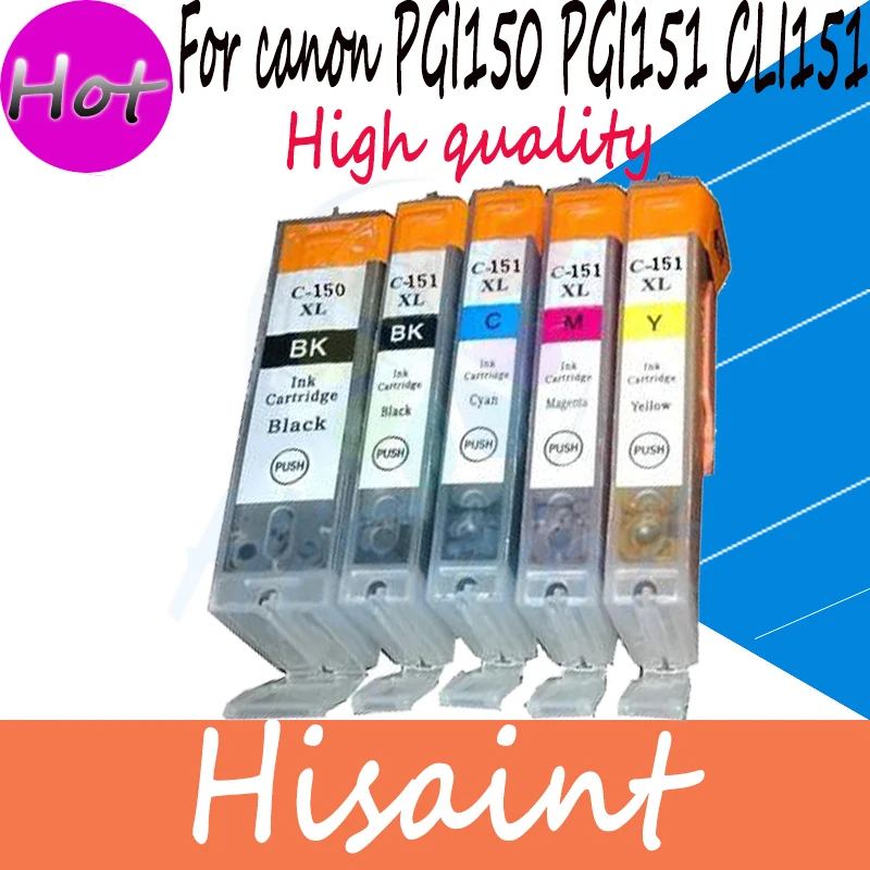 hisaint a set Black PGI 150 pgi150 High quality Cartridges For Canon PIXMA MG6310 MG5410 IP7210
