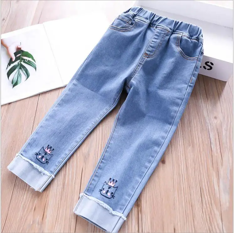 girls jeans fall kids cotton pants fashion high-grade baby girl jeans pants leisure children trousers kids clothing