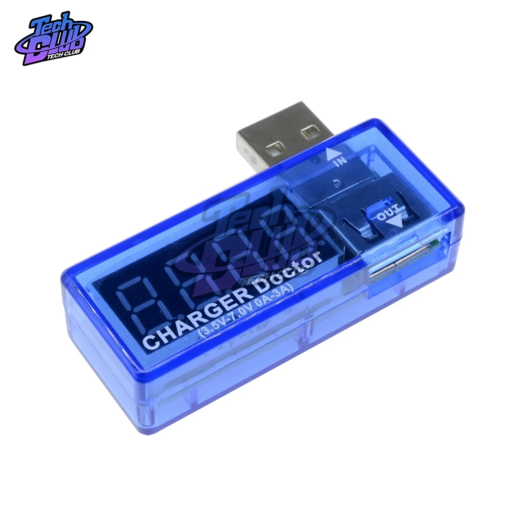Цифровой USB тестер напряжения измеритель и силы тока для мобильного телефона с