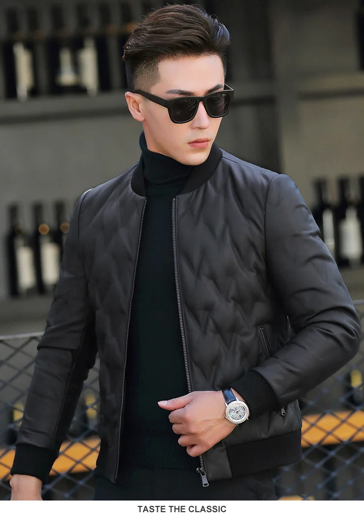AYUNSUE 2018 Echtes Leder Jacke Männer Schaffell Mantel 90% Daunenjacke Herren Winter Baseball Jacken 4xl Chaqueta Hombre MY1301 AYUNSUE 2018 Echtes Leder Jacke Männer Schaffell Mantel 90% Daunenjacke Herren Winter Baseball Jacken 4xl Chaqueta Hombre MY1301