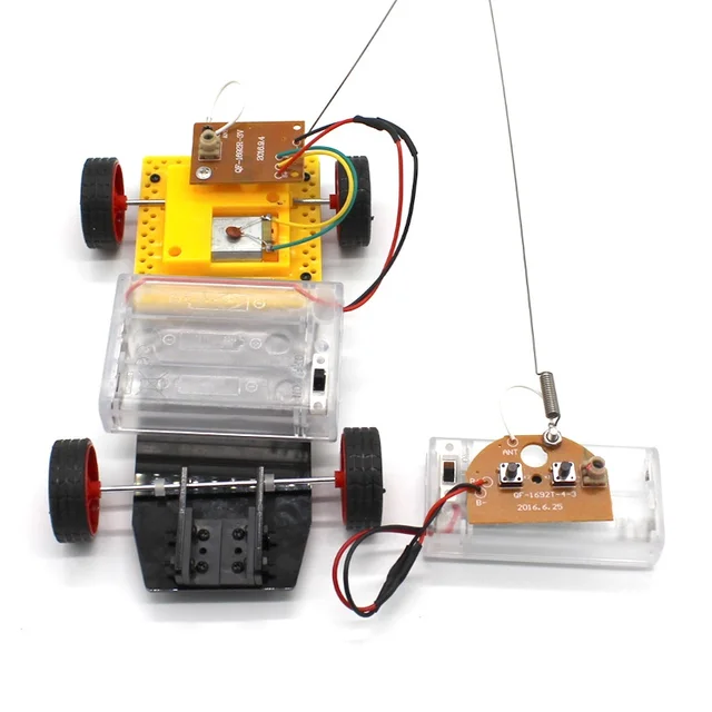 1Set DIY Car Kit Mini Powered Toy Car Assembly Kit Electric Children