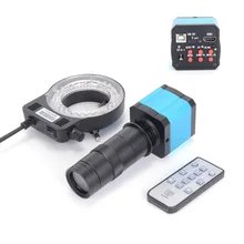 HAYEAR 14MP HDMI цифровая машина видения промышленный микроскоп камера CCD 100X c-крепление зум-объектив 56LED светильник для пайки печатных плат