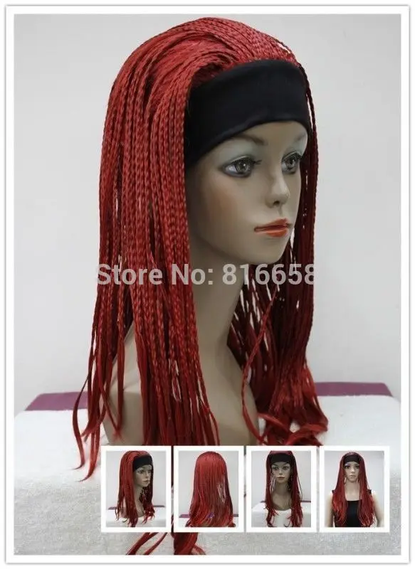 parrucca perruque fast shipping@@fashion Unique red man-made braided wig |