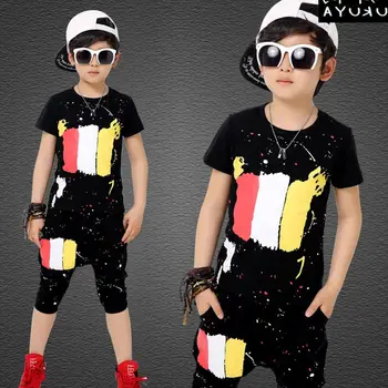 

Kids Clothes For Boys Summer Boys Sports Suits Striped Cartoon T-Shirt + Pants 2Pcs Boys Clothing Sets Fashion Baby Clothes Boy