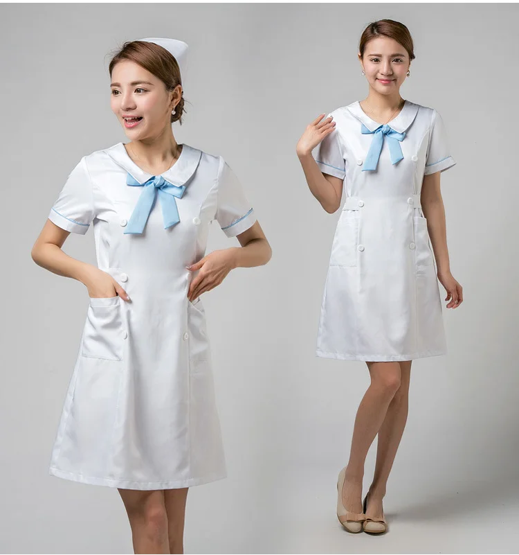 Летняя одежда для медсестер с коротким рукавом с элегантным бантом стоматологическая клиника одежда медсестры