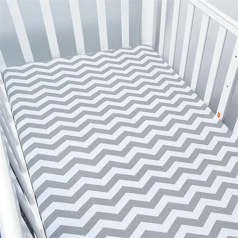 Детская кроватка простыня мягкая кровать для новорожденных защитный чехол для матраса Bebe покрывало для кроватки 70x130 см - Цвет: grey wave