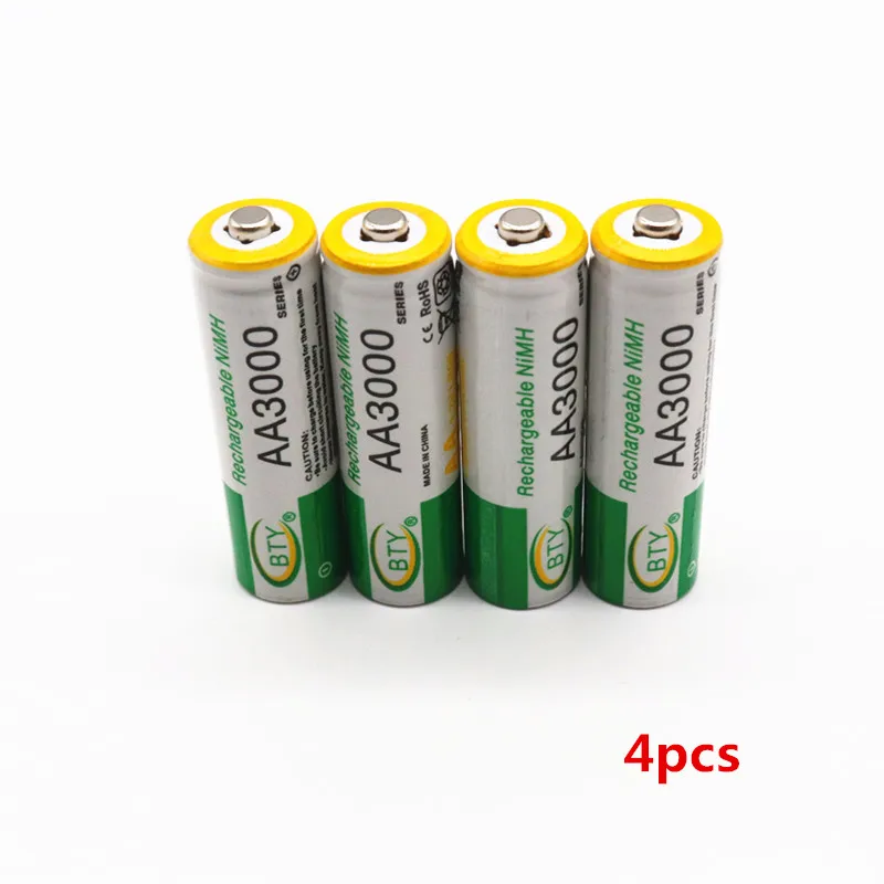 4 шт. Daweikala AA 3000 1,2 V Quanlity аккумуляторная батарея AA 3000mAh BTY Ni-MH 1,2 V аккумуляторная батарея 2A 3000