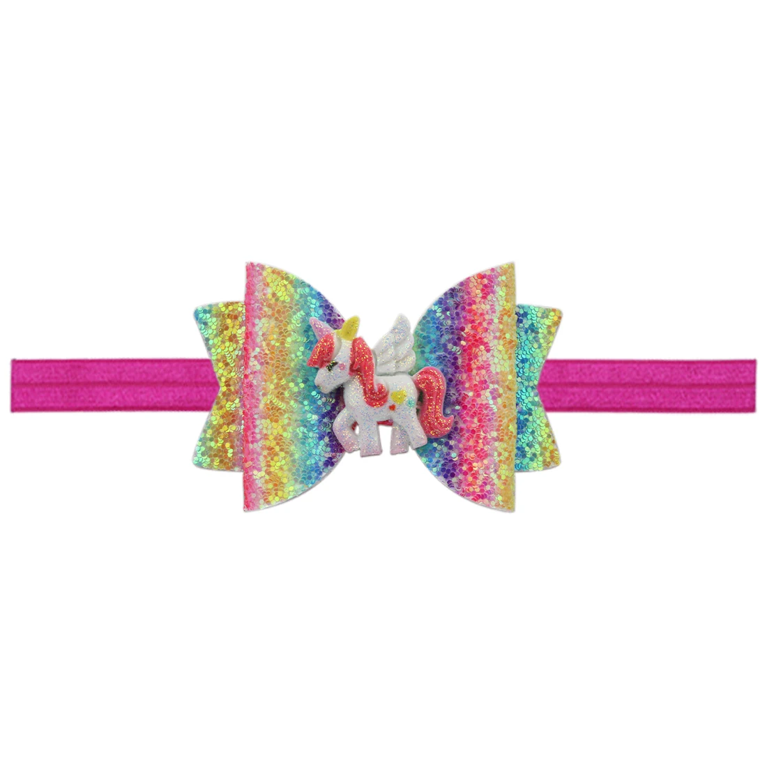 XIMA 12 шт/лот повязки для волос с блестками Hairband Детские аксессуары для волос милые повязки для волос обратно в школу Единорог бант повязка на голову