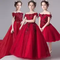 Romantische Blume Mädchen Hochzeit Brautjungfer Kleid 2019 Neue Bead Dekoration Lange Spitze Kleid Blume Mädchen Party Kleid