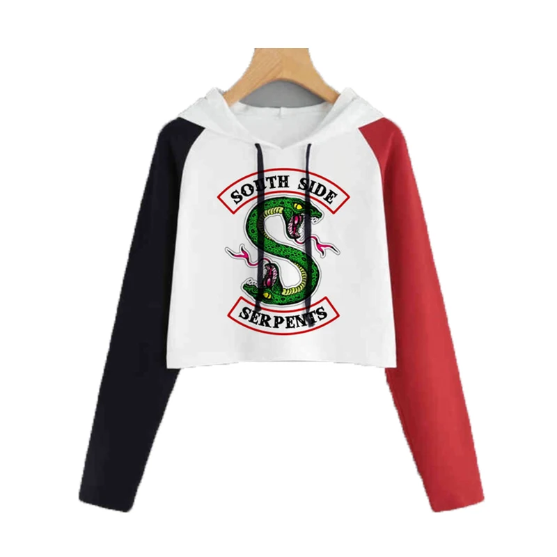 Одежда с замком молнией "South Side serpents" ривердейл толстовки с капюшоном, верхняя одежда Для женщин девочек Kpop Костюмы ривердейл SouthSide пуловеры с капюшоном - Цвет: style 1