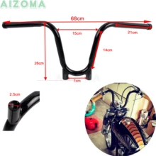 Мотоциклы черные 1 дюймов и 25 мм APE bootleger Bars Rise 9," руль для Harley Sportster Dyna Chopper Bobber 1982