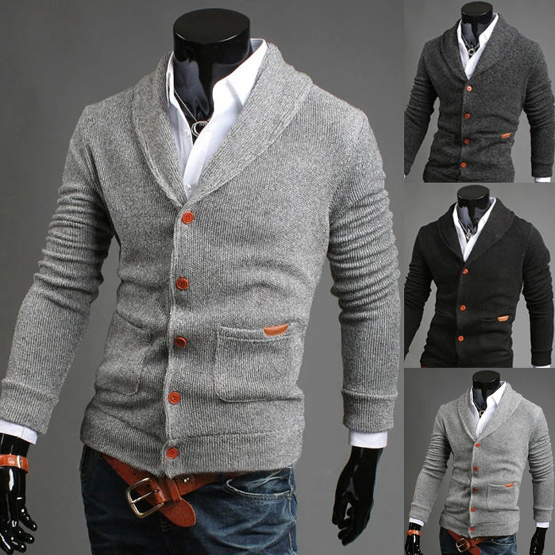 Мужской облегающий трикотажный пуловер с v-образным вырезом, джемпер, свитер с длинным рукавом, однотонный топ, куртка, пальто, Осень-зима, стрейчевый мужской свитер