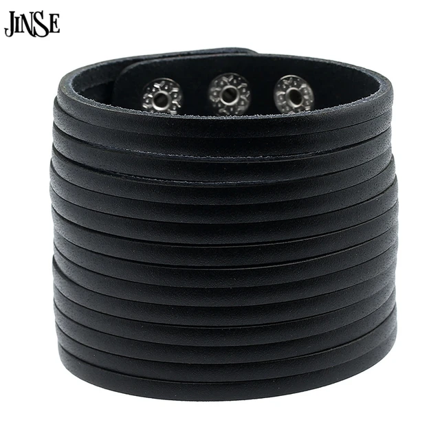 Aliexpress Online Ping For Electronics Fashion Home Jinse Multilayer Handmade Leather Bracelet Men Wide Cuff Bracelets Bangles Wristband Retro Fine Jewelry