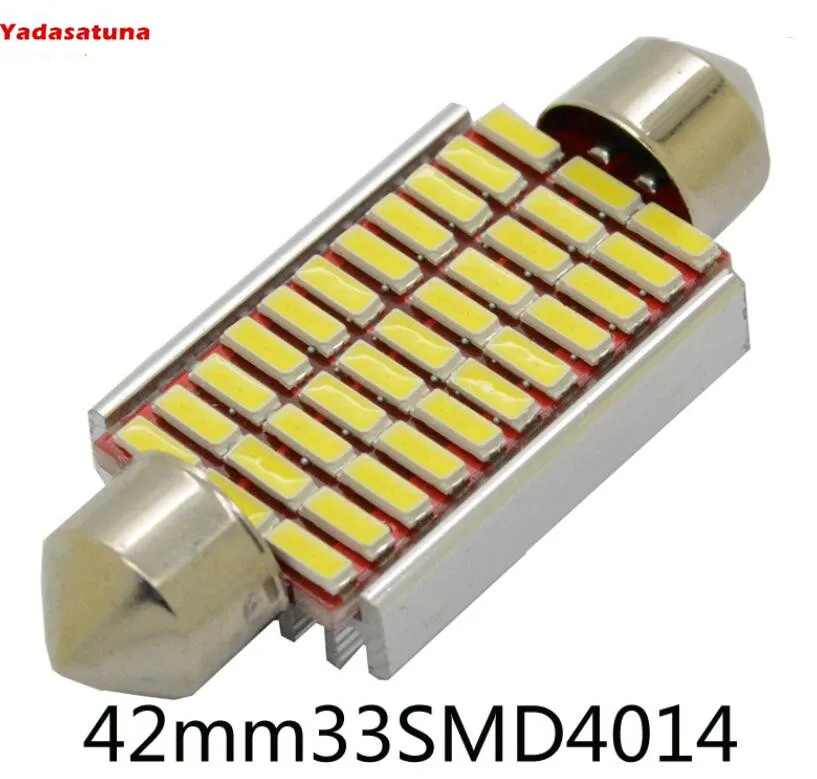 Очень яркий 42 мм 4014 27-SMD купол с фестонами карту интерьер светодиодный светильник