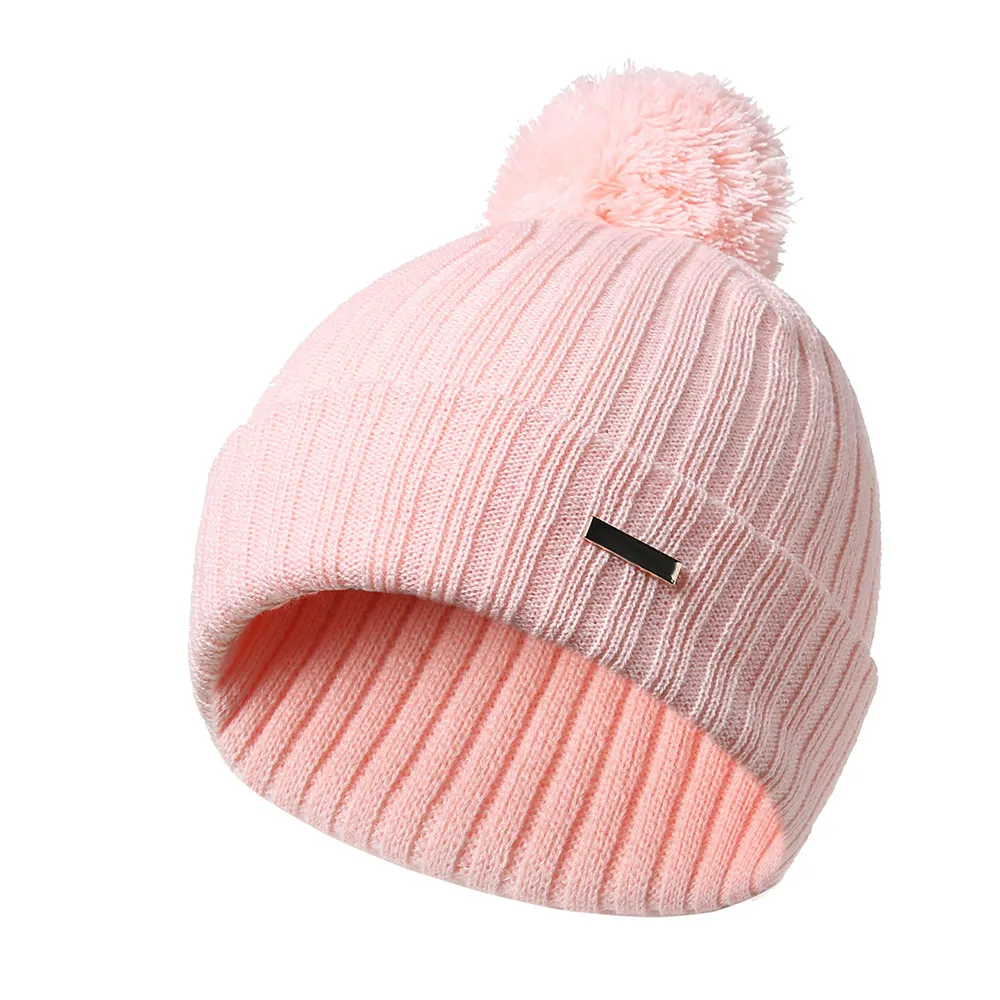 

Newly Autumn Winter Women Knitted Hat with Pompon Beanie Warm Casual Cap for Outdoor Activities DOD886