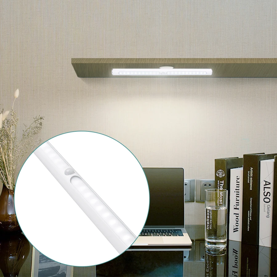 Foxcncar USB Перезаряжаемый датчик движения светодиодная подсветка под шкаф кухня спальня беспроводной шкаф светильник ночник с батареей