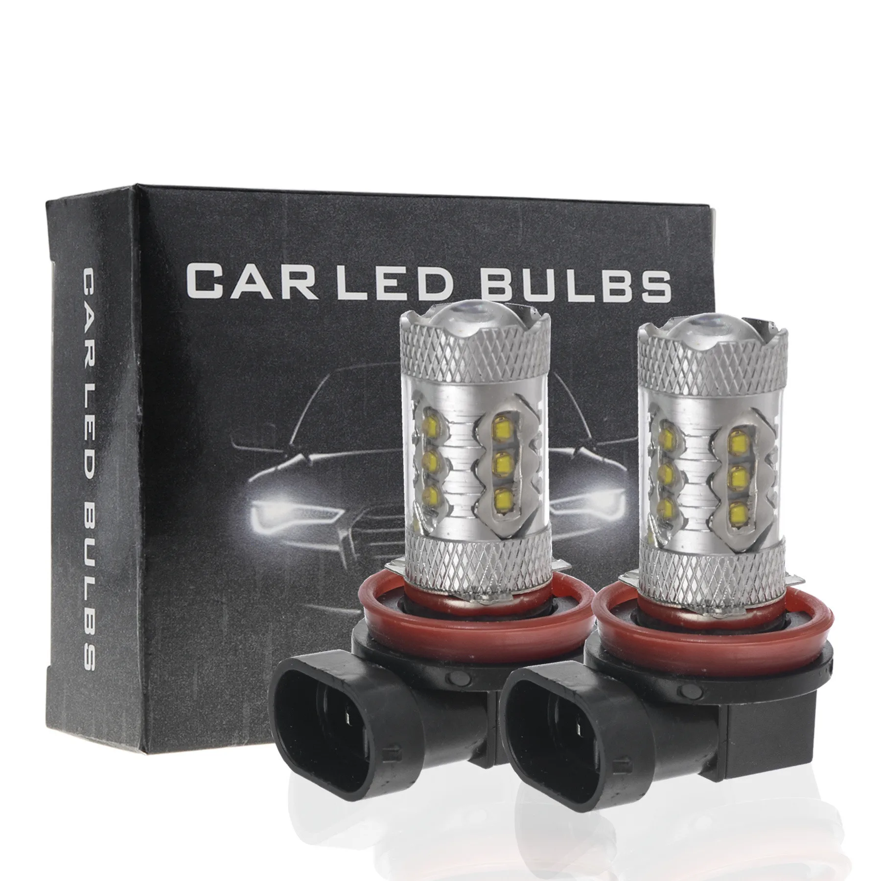 

2Pcs/set Car Fog Light H8 H9 H11 80W 16SMD LED Fog Lamp Headlight Car Accessories New LED Lamp for Auto Car Lights 6000K 24V