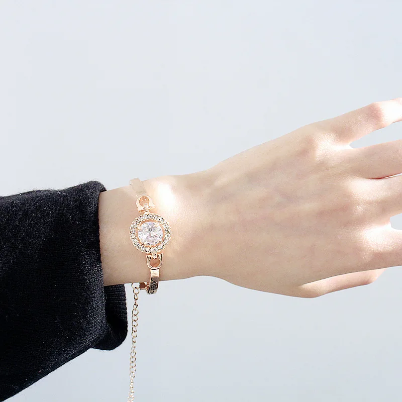 

New fashion adjustable gold and silver bracelet ladies wedding crystal bracelet charm female party jewelry friends gifts