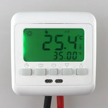 

BYL104B Weekly Temperature Controller Programmable Underfloor Heating Thermostat Green LCD Backlight with Sensor