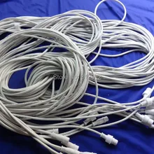 3 ядра 3,0 м длинный водонепроницаемый Удлинительный кабель Мужской и Женский; черный цвет: Мужской диаметр подключения: 15 мм