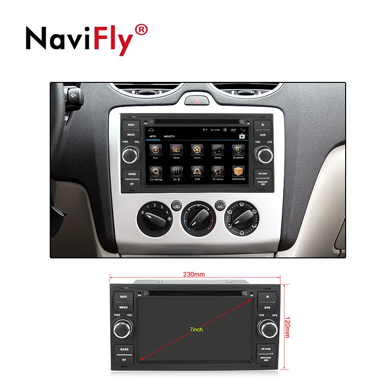 Sale Android 8.1 Car dvd multimedia player radio audio For Ford Mondeo S-max Focus C-MAX Galaxy Fiesta Form Fusion Connect GPS Navi 5