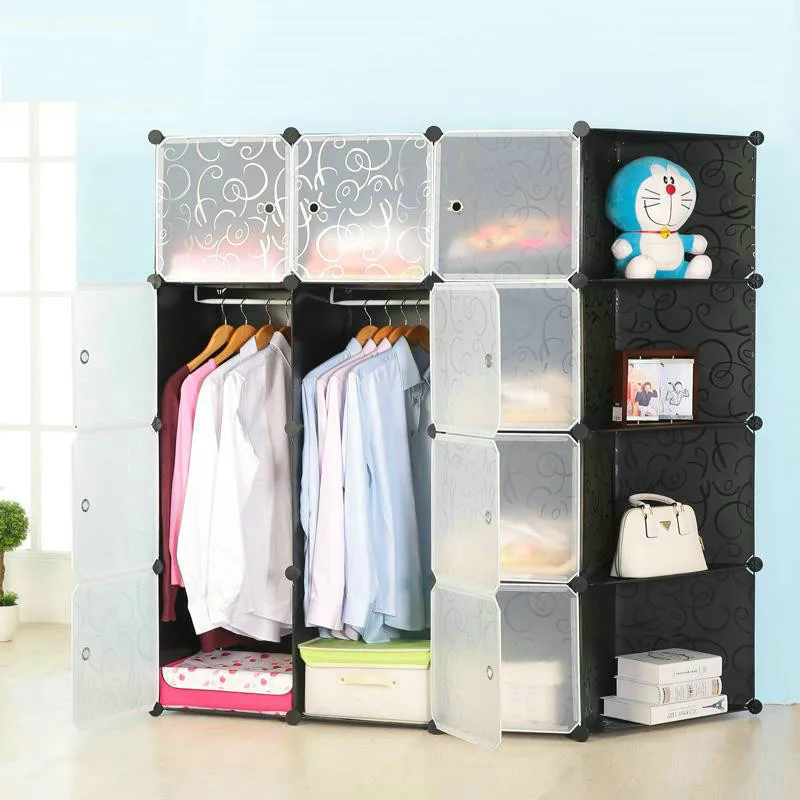 

2017 new combination of plastic resin folding simple wardrobe storage cabinets assembled small children 10 colors Wholesale