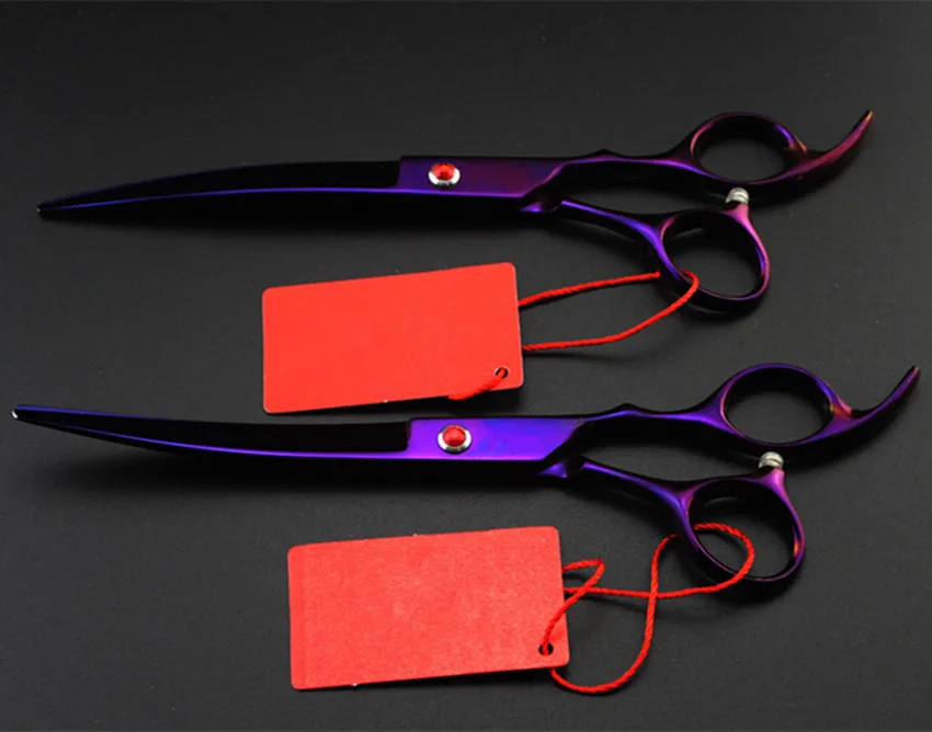 4 комплекта профессиональные японские 7 дюймов ножницы для стрижки собак изогнутые ножницы для стрижки филировочные парикмахерские Парикмахерские ножницы набор