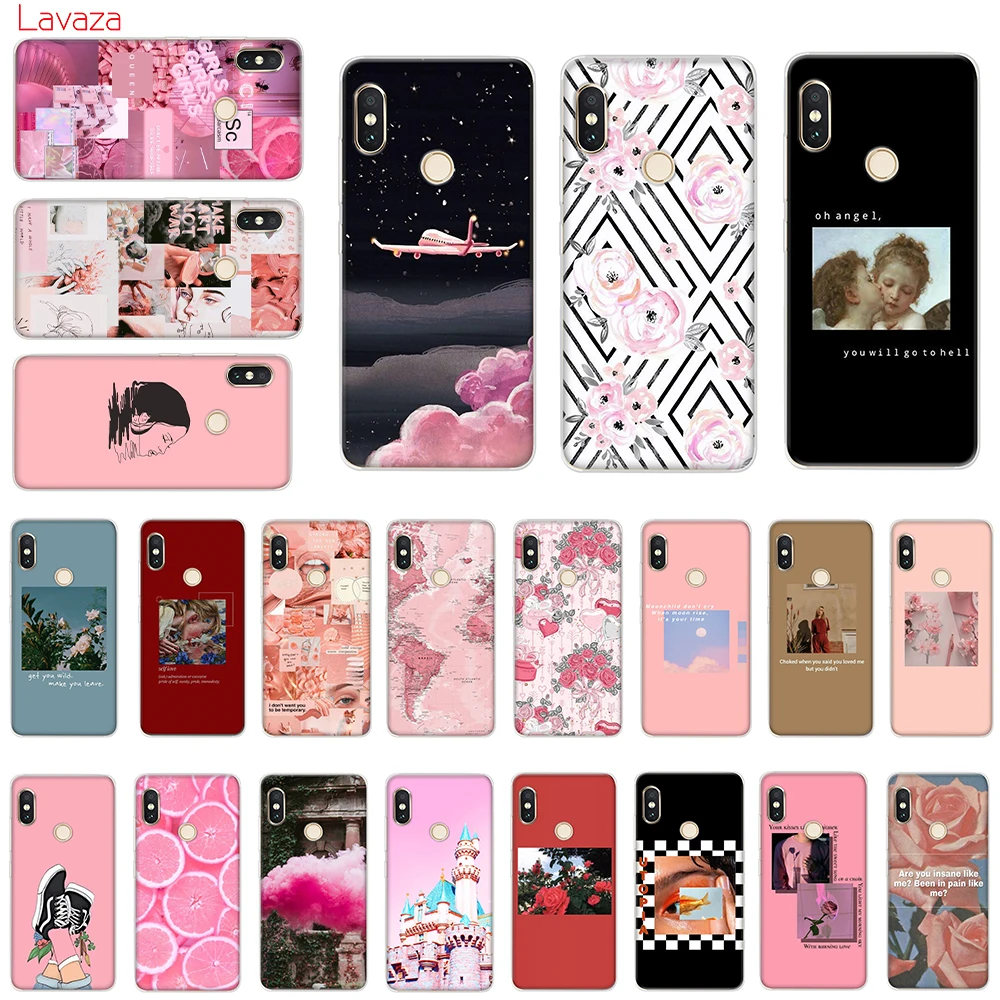 Розовый эстетический жесткий чехол Lavaza для POCOPHONE F1 Xiaomi A2 8 9 SE Lite A1 Max 3 Redmi Note 7