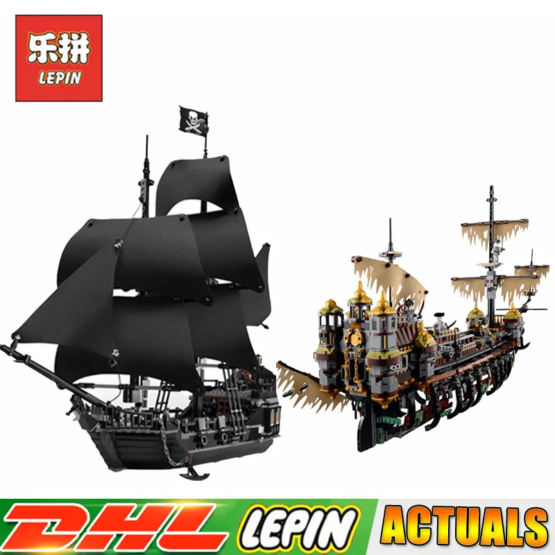 

LEPIN 16042 Pirate of The CaribbeanThe Slient Mary Set+16006 The Black Pearl Ship Blocks Toys Compatible LegoINGlys 71042 4184