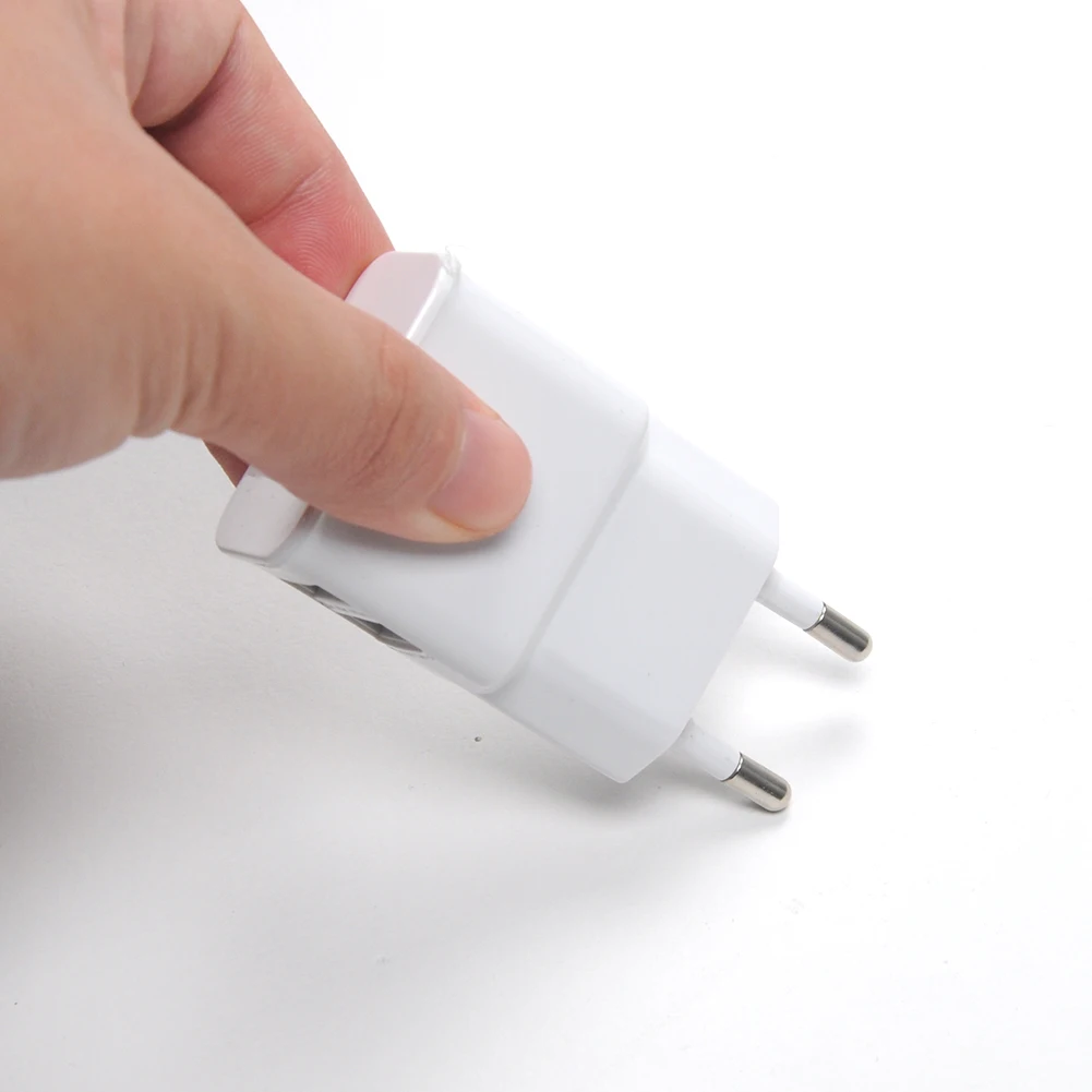 

EU Plug Multifunction Charger Phones Charging Adapter 2 USB Charge Port White