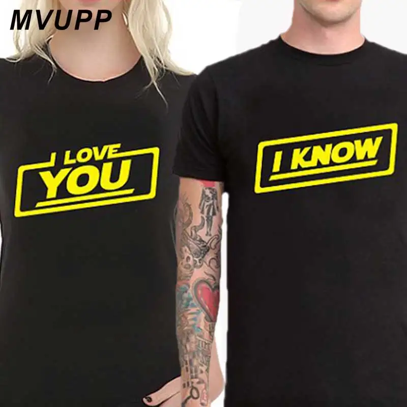 Семейные Комплекты Love You I know футболка для пар топы женщин и мужчин мужа жены