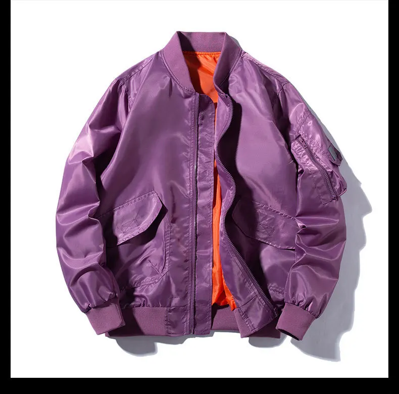 Мужская Тонкая бейсбольная куртка, большие размеры, мужские и женские карго куртки и пальто, фиолетовый/черный/зеленый уличная свободная повседневная куртка
