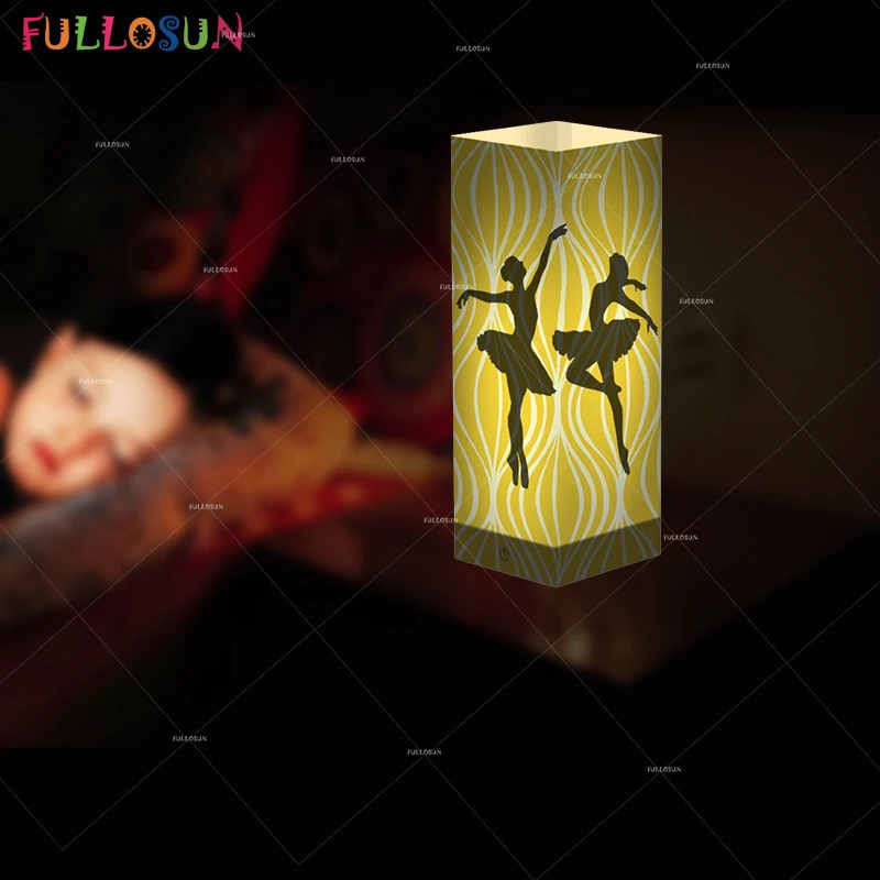 FULLOSUN красивые балетные подарки LED 3D тени ночник теплый белый USB настольная лампа