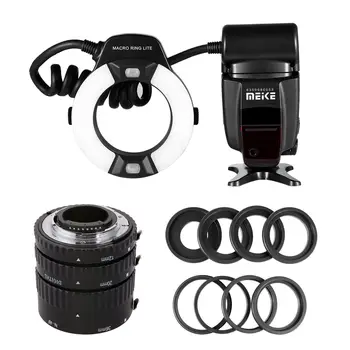 

Meike Metal AF Macro Extension Tube + MK-14EXT TTL Ring Flash LED Light for Nikon SLR Cameras D7000 D5000 D5100 D3200 D3100