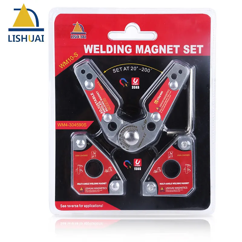 

LISHUAI (3pcs/pack) Mini Multi-angle Welding Magnet+Small Size Adjustable Welding Clamp 20-200 degree Welding Tools Set