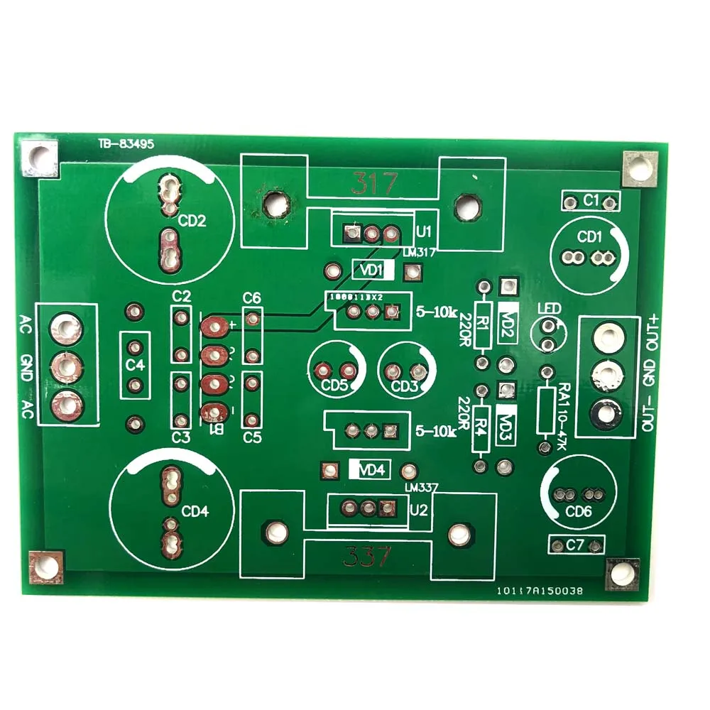 Lusya DIY наборы LM317t LM337t линейный Регулируемый источник питания постоянного тока Регулируемая фильтровальная плата 5-40 В DC F7-007