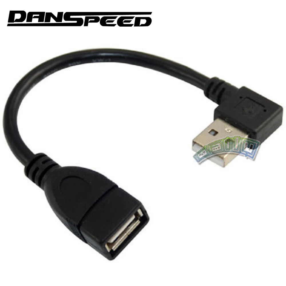 

DANSPEED USB 2.0 A Female to A Male Plug Right Angled Extension Extender Cable Data Short Cable Cord 9.8" 25cm Black