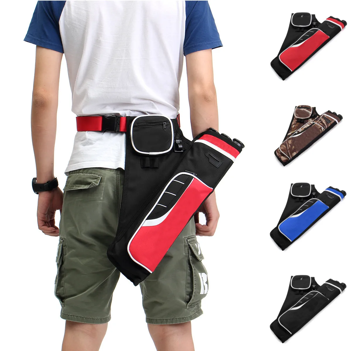 

3 Tubes Quiver Adjustable Belt Back Quiver Arrow Bag Arrow Holder For Recurve and Compound Bow Hunting Shooting Arrow Organizer
