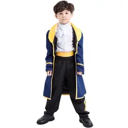 Дети Красота и чудовище Косплэй костюм для мальчика принц вечерние Косплэй одежда Адам детский единый Хэллоуин праздничная одежда